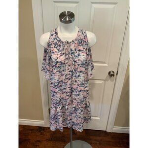 Amanda Uprichard Pink Purple Snakeskin Cold Shoulder Shift Dress Size M NWT!